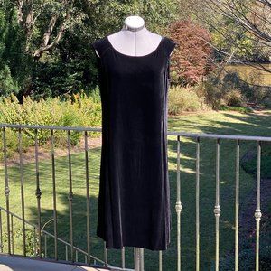 Eileen Fisher Black Stretch Velvet Sleeveless Party Dress Women’s Medium EUC